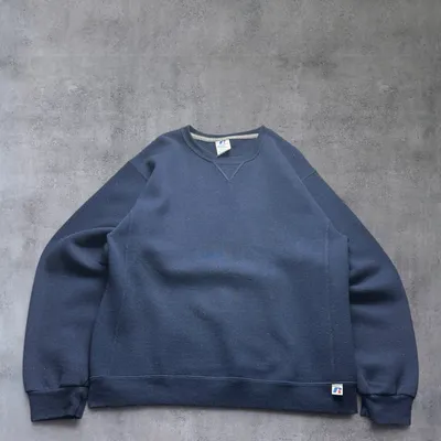 Sweat Crewnek Russel Athletic vintage marine – Taille S Oversize (Unisexe)